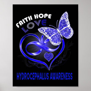 Poster Hope Love Hydrocéphalie Sensibilisation Papillon c