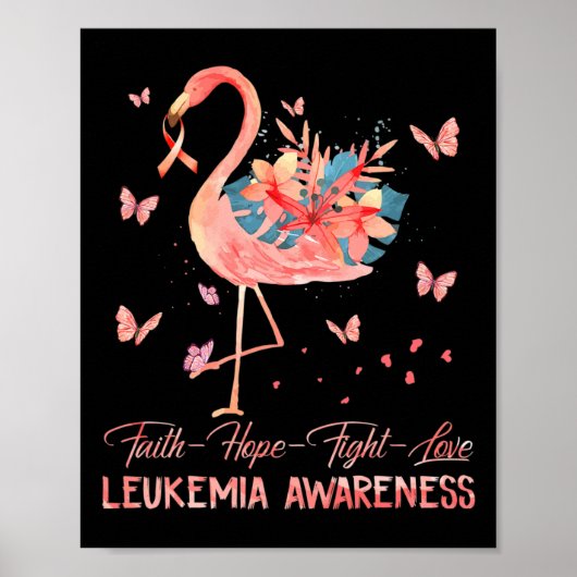 Poster Hope Love Pink Flamant rose Cerveau Leucémie Sensi (Devant)