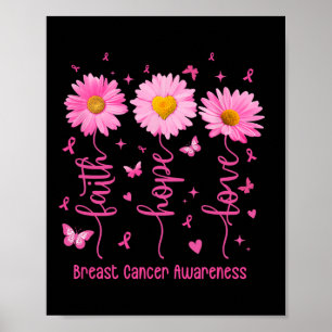 Poster Hope Love Pink Ribbon Dais de sensibilisation au c