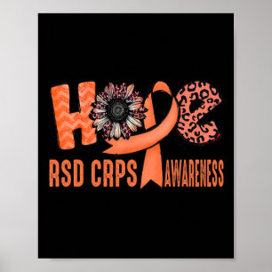 Poster Hope Orange Ribbon Leopard Tournesol RSD CRPS Awar