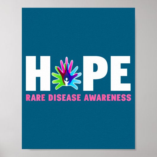 Poster Hope Rare Disease Awareness Shirt - Rare Disease D (Devant)