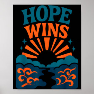Poster Hope Wins Romains 15_13 Sunrise Ocean Chrétien