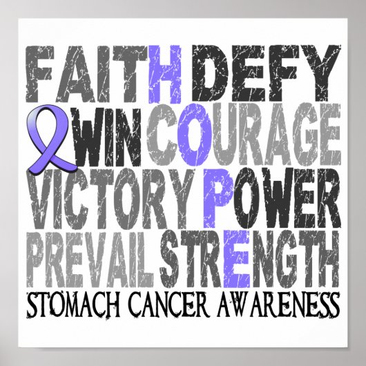 Poster Hope Word Collage Cancer de l'estomac (Devant)