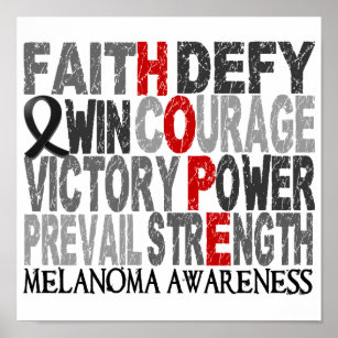 Poster Hope Word Collage Melanoma