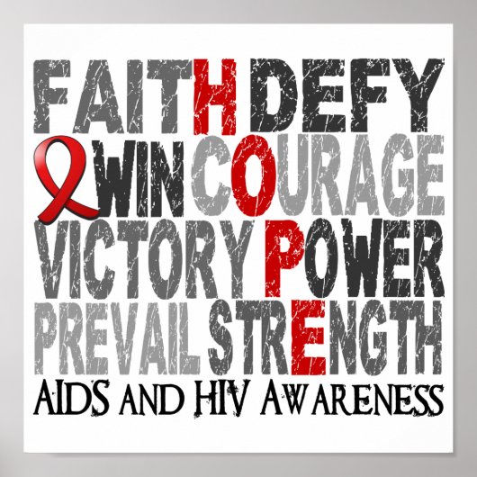 Poster Hope Word Collage SIDA (Devant)