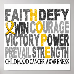 Poster Hope Word Collector Cancer de l'enfance
