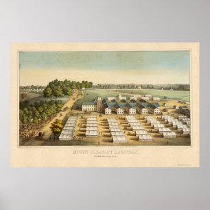 Poster Hôpitaux agréables de bâti à Washington, dc 1862