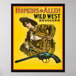 Poster Hopkins et Allen Wild West Revolver