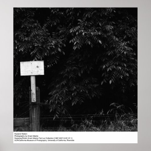 Poster Hopland Station par Ansel Adams (Devant)