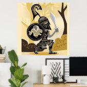 Poster Hoplite grecque antique (Bureau à domicile)