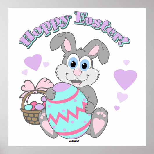 Poster Hoppy Easter ! Bunny Easter (Devant)