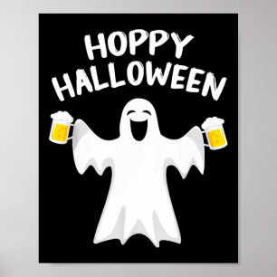 Poster Hoppy Halloween Funny Halloween jolie bière fantôm