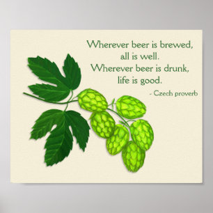 Poster Hops Plante Bière brassage Imprimer avec