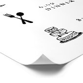 Poster Horaire illustré du jour de mariage (Coin)