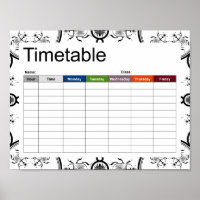Horaire motif de la ligne de carreaux Scarab