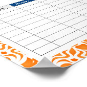 Poster horaire Tribal Mandala Orange (Coin)