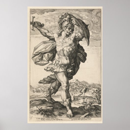Poster Horatius Cocles, Hendrik Goltzius The Roman Heroes (Devant)