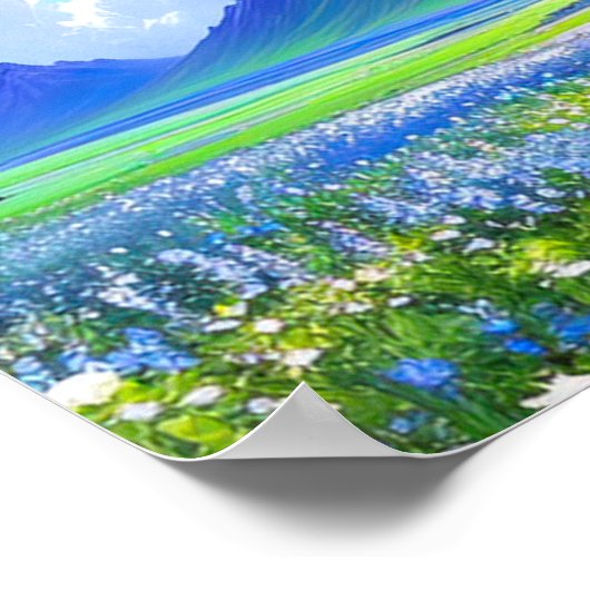 Poster Horizon bleu et blanc (Coin)