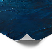 Poster Horizon Bleu Profond Abstrait Avec Atmosphère Text (Coin)