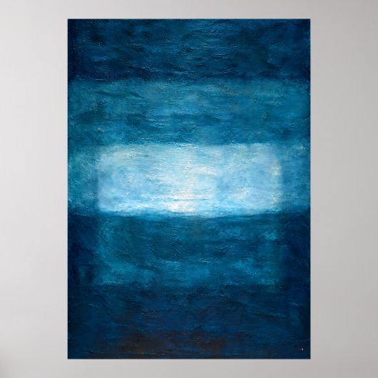 Poster Horizon Bleu Profond Abstrait Avec Atmosphère Text (Devant)