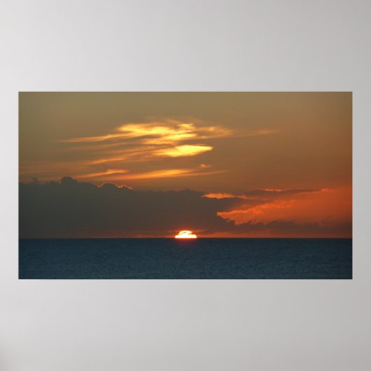 Poster Horizon Coucher de soleil Colorful Seascape Photog (Devant)