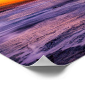 Poster Horizon Coucher De Soleil Violet Orange Sur L'Océa (Coin)