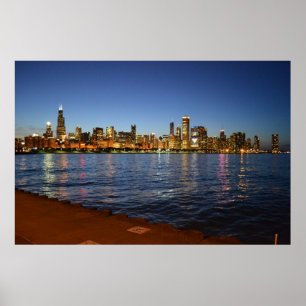 Poster Horizon de Chicago la nuit