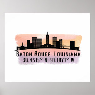 Poster Horizon de la ville de Baton Rouge LA 