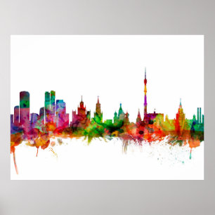 Poster Horizon de Moscou Russie