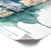 Poster Horizon de Seattle dans des tons d'aquarelle (Coin)