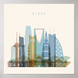 Poster Horizon de ville de Riyadh, Arabie Saoudite