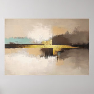 Poster Horizon Doré – Paysage Abstrait Minimaliste