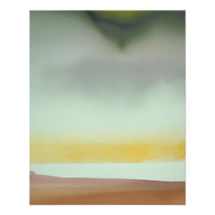Poster Horizon Douce Abstrait dans des Tons Terreux