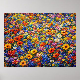 Poster Horizon Radieux : La Vague Infinie de Fleurs Sauva