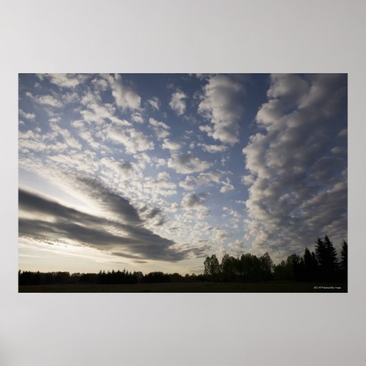Poster Horizon Sky avec nuages (Devant)