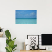 Poster Horizon tropical turquoise bleu des Caraïbes (Bureau à domicile)