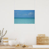 Poster Horizon tropical turquoise bleu des Caraïbes (Cuisine)