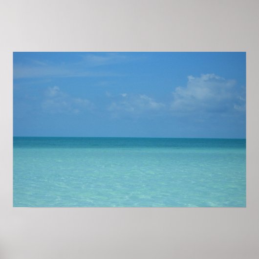 Poster Horizon tropical turquoise bleu des Caraïbes (Devant)