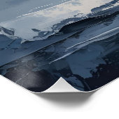 Poster Horizons calmes - Terre texturée Abstraite bleu et (Coin)