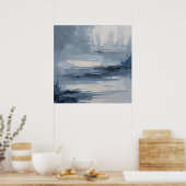 Poster Horizons calmes - Terre texturée Abstraite bleu et (Cuisine)