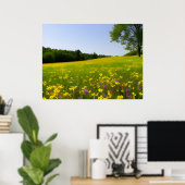 Poster horizontal de la prairie à fleurs jaunes (Bureau à domicile)