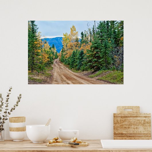 Poster horizontal sur le bord d'une route sèche (Cuisine)