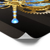 Poster Horloge à vapeur avec libellule mécanique (Coin)