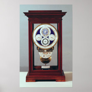 Poster Horloge avec quatre cadrans et les signes de