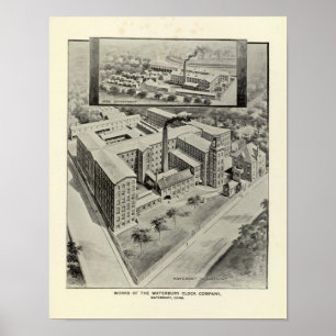 Poster Horloge Co de Waterbury