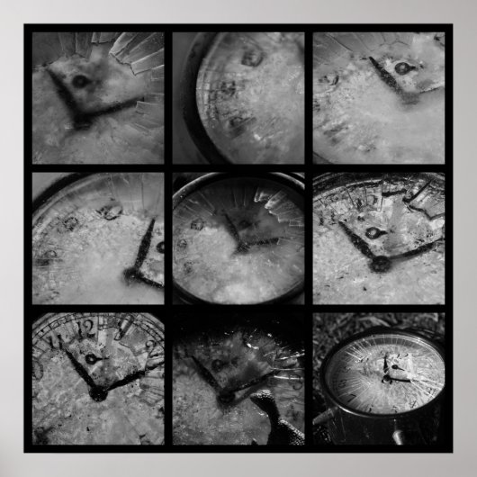 Poster Horloge congelée (Devant)