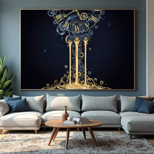 Poster Horloge Cosmique Fondante