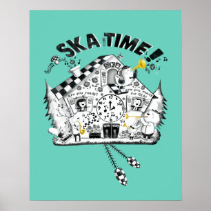 Poster Horloge de coucou de temps de Ska