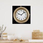 Poster Horloge de lapin blanc drôle (Cuisine)