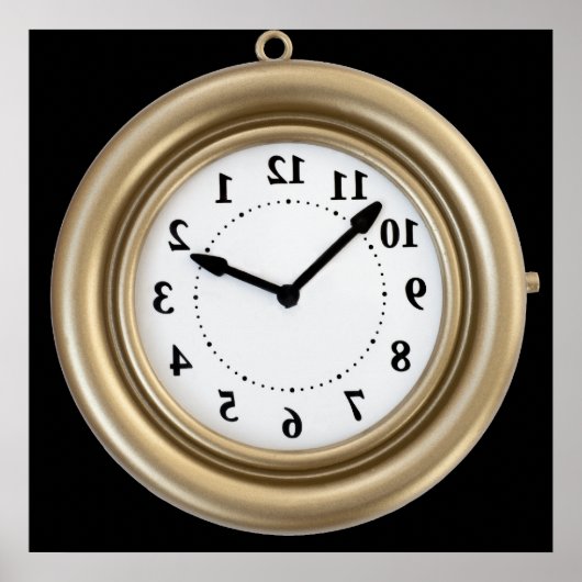 Poster Horloge de lapin blanc drôle (Devant)